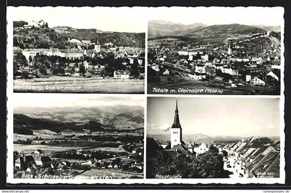 AK Voitsberg, Hauptplatz, Totalansicht mit Gleinalpe