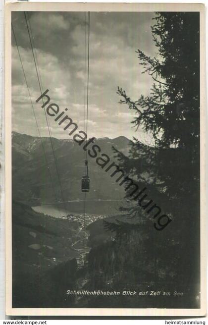 Schmittenhöhebahn - Blick auf Zell am See - Foto-Ansichtskarte - Verlag Karl Haldinger Zell am See 1933