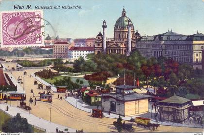 PC - AK - Wien Wenen Vienna - Karlsplatz mit Karlskirche - 1912