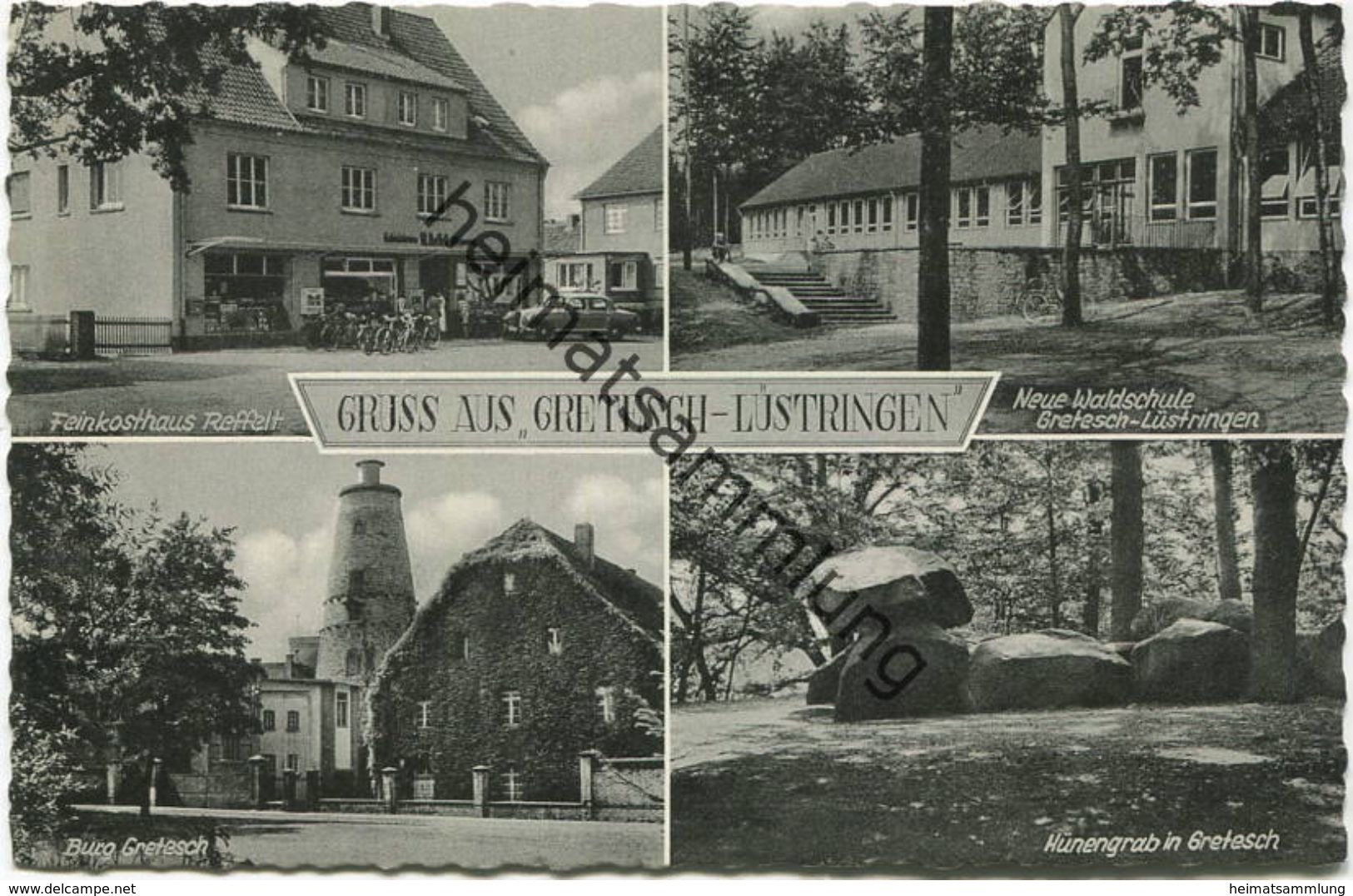 Osnabrück - Gretesch-Lüstringen - Feinkost Reffelt - Neue Waldschule - Verlag Ernst Levien Osnabrück 50er Jahre