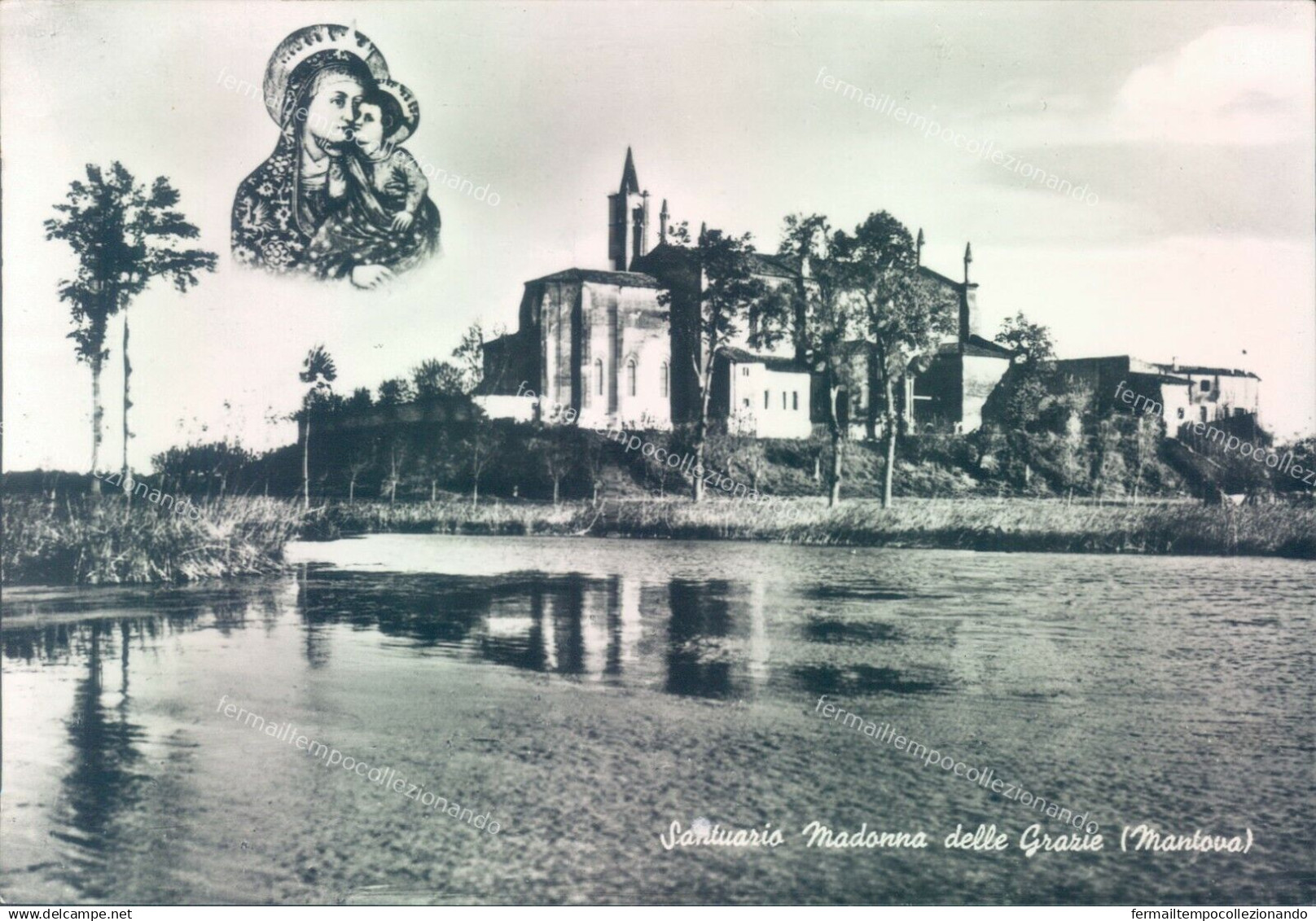 p42 cartolina mantova citta'  mantova santuario madonna delle grazie