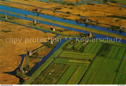 73084973 Kinderdijk Fliegeraufnahme Molen