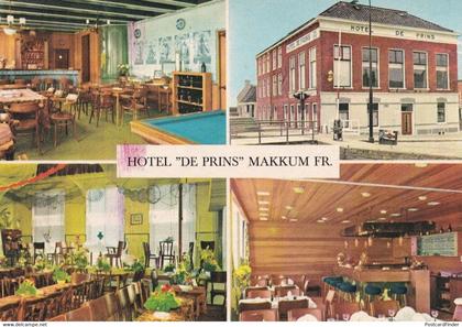 Makkum Hotel Cafe Restaurant De Prins Holland Postcard