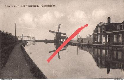 CPA - AK Schipluiden Korenmolen met Trambrug De Korpershoek Gaagweg Molen Delft De Lier Wateringen Naaldwijk Süd Holland