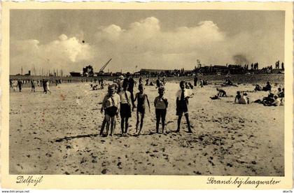 CPA AK DELFZIJL Strand bij laagwater NETHERLANDS (604149)