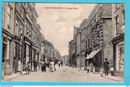 NEDERLAND prentbriefkaart Hoogstraat 1908 Gorinchem naar Zaltbommel