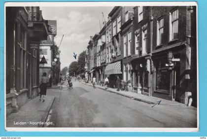 NEDERLAND prentbriefkaart Noordeinde 1939 Leiden - Duitsland