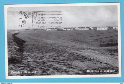 NEDERLAND prentbriefkaart Oostelijk Flevoland, Roggebot in aanbouw 1973 Zutphen - Amsterdam