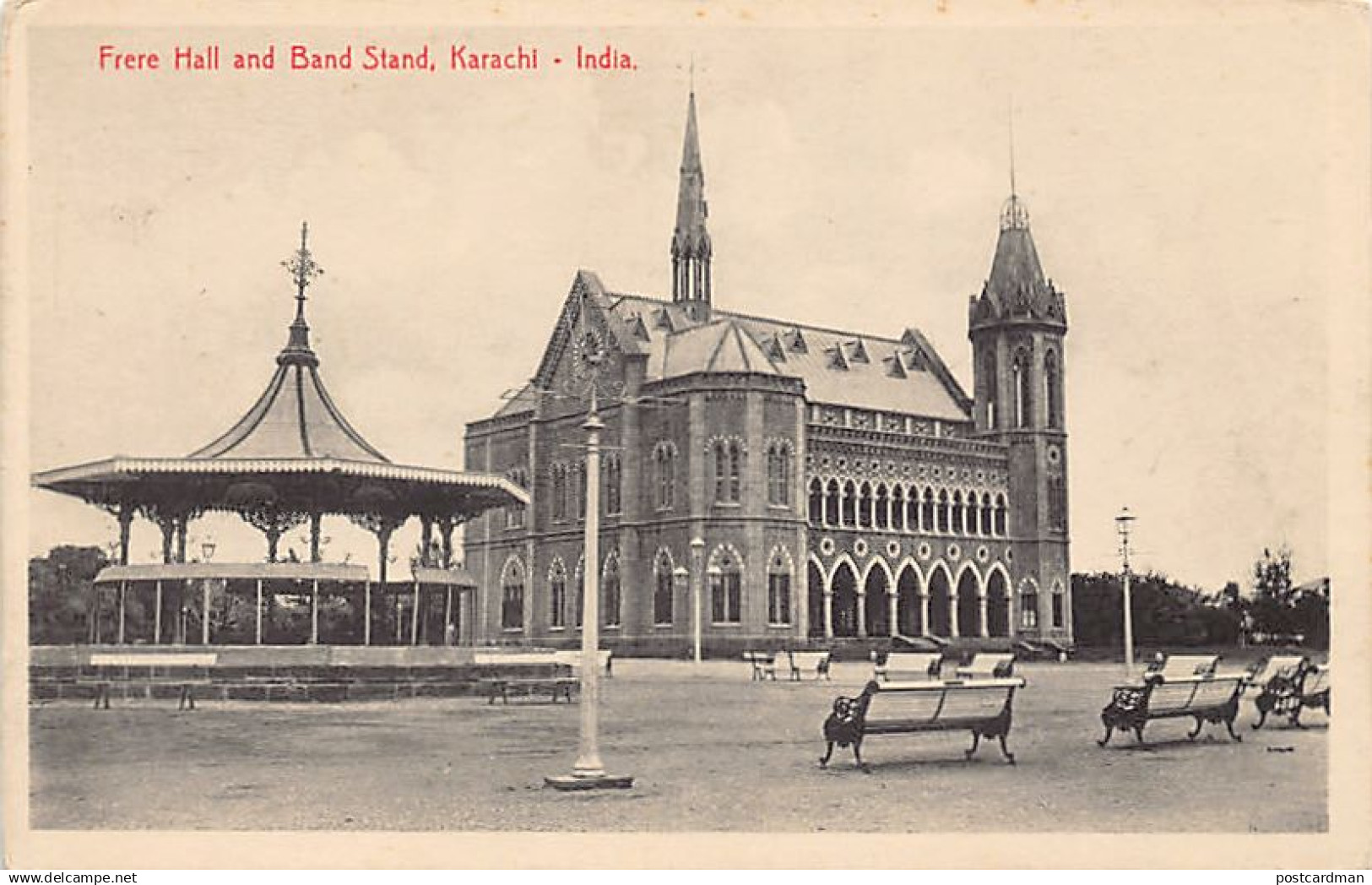 Pakistan - KARACHI - Frere Hall and Band Stand - Publ. C. M. Braganca & Co.