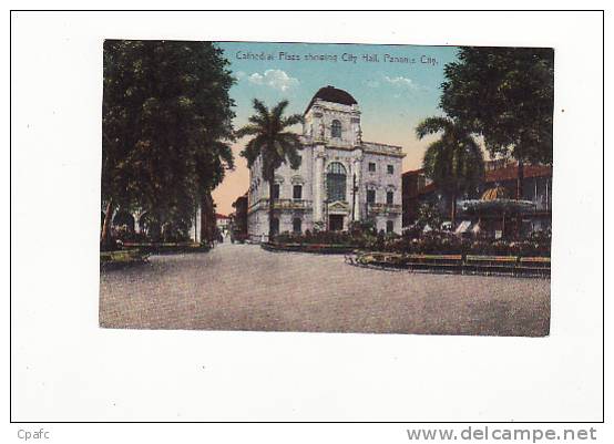 PANAMA : Cathedral Plaza showing City Hall, Panama City