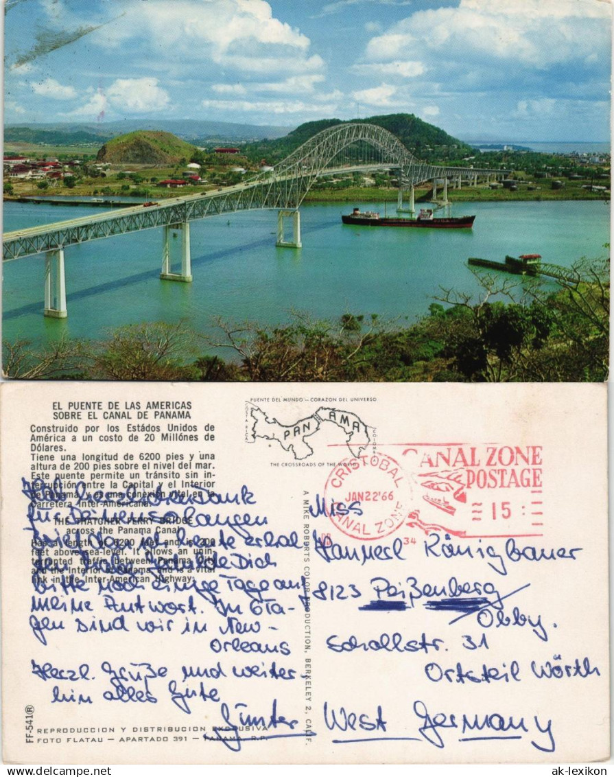 Panama (Land-Allgemein) EL PUENTE DE LAS AMERICAS SOBRE EL CANAL DE PANAMA 1966