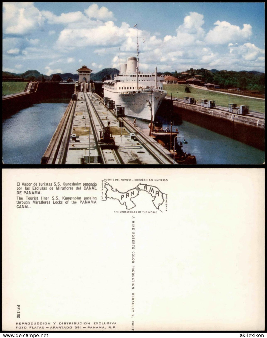 Panamá Miraflores Locks of the PANAMA CANAL Kanalschleuse Schiff 1970