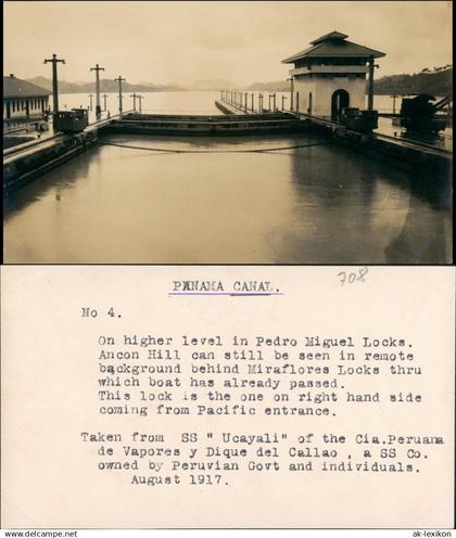 Panama  Pedro Miquel Locks Panama Kanal Real-Photo Echtfoto 1917 Privatfoto