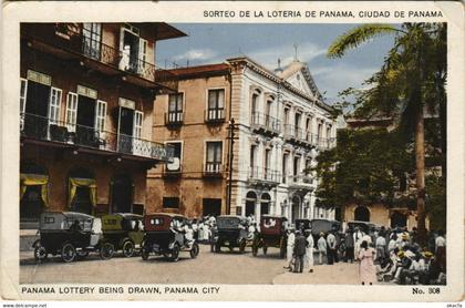 PC CPA PANAMA PANAMA LOTTERY BEING DRAWN PANAMA CITY Vintage Postcard (b26322)