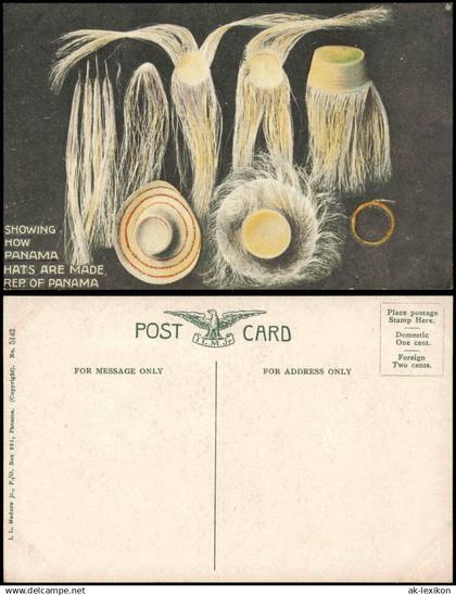 Postcard Panama (Land-Allgemein) SHOWING HOW PANAMA HATS ARE MADE 1920