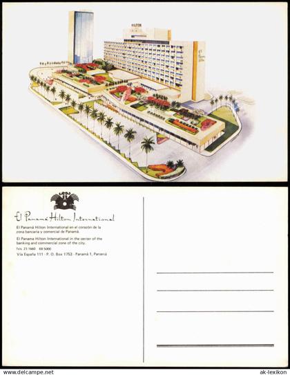 Postcard Panama-Stadt Panamá Hotel Hilton International Werbekarte 1978