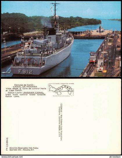 Postcard Panama-Stadt Panamá Panamakanal Kriegsschiff 1972