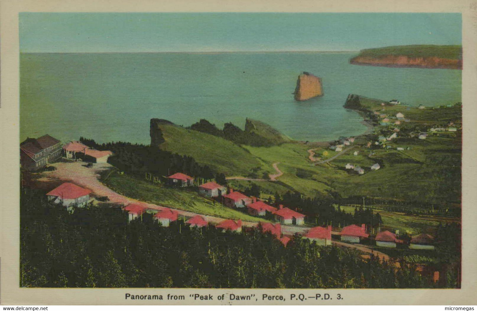 Panorama from "Peak of Dawn", Percé, P.Q.