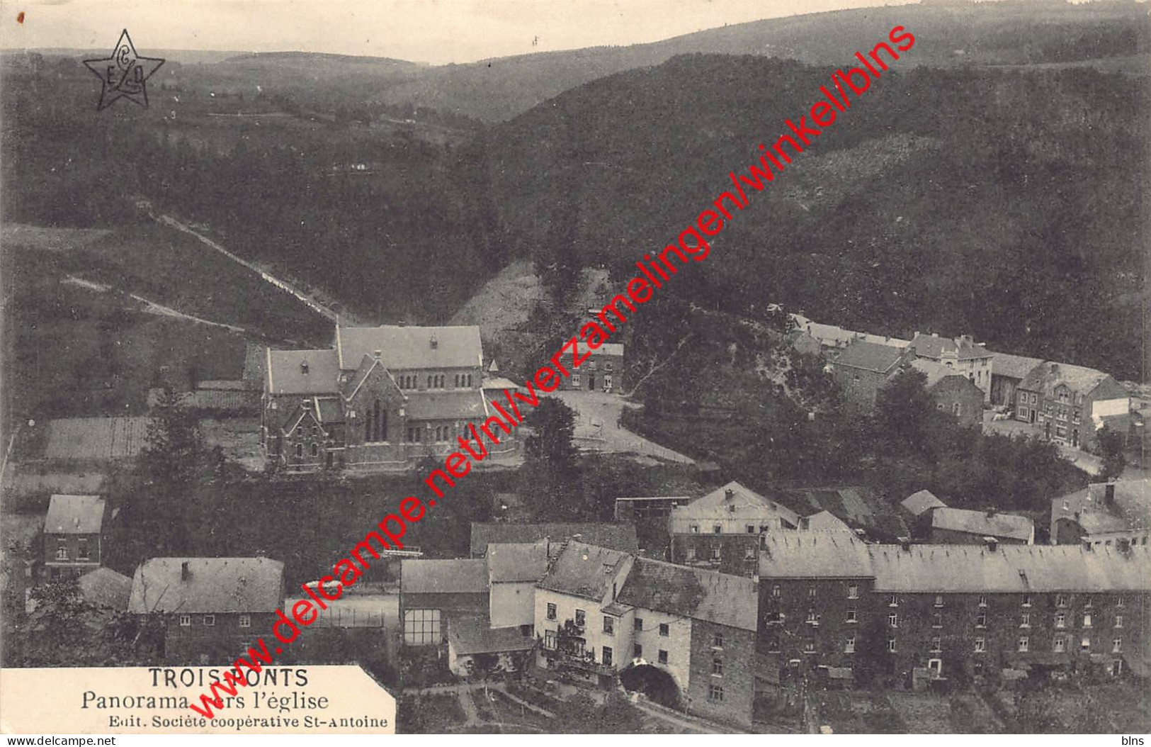 Panorama vers l'église - Trois-Ponts