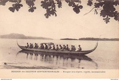 Papua New Guinea - Native pirogue - Publ. Mission des Salomon Septentrionales