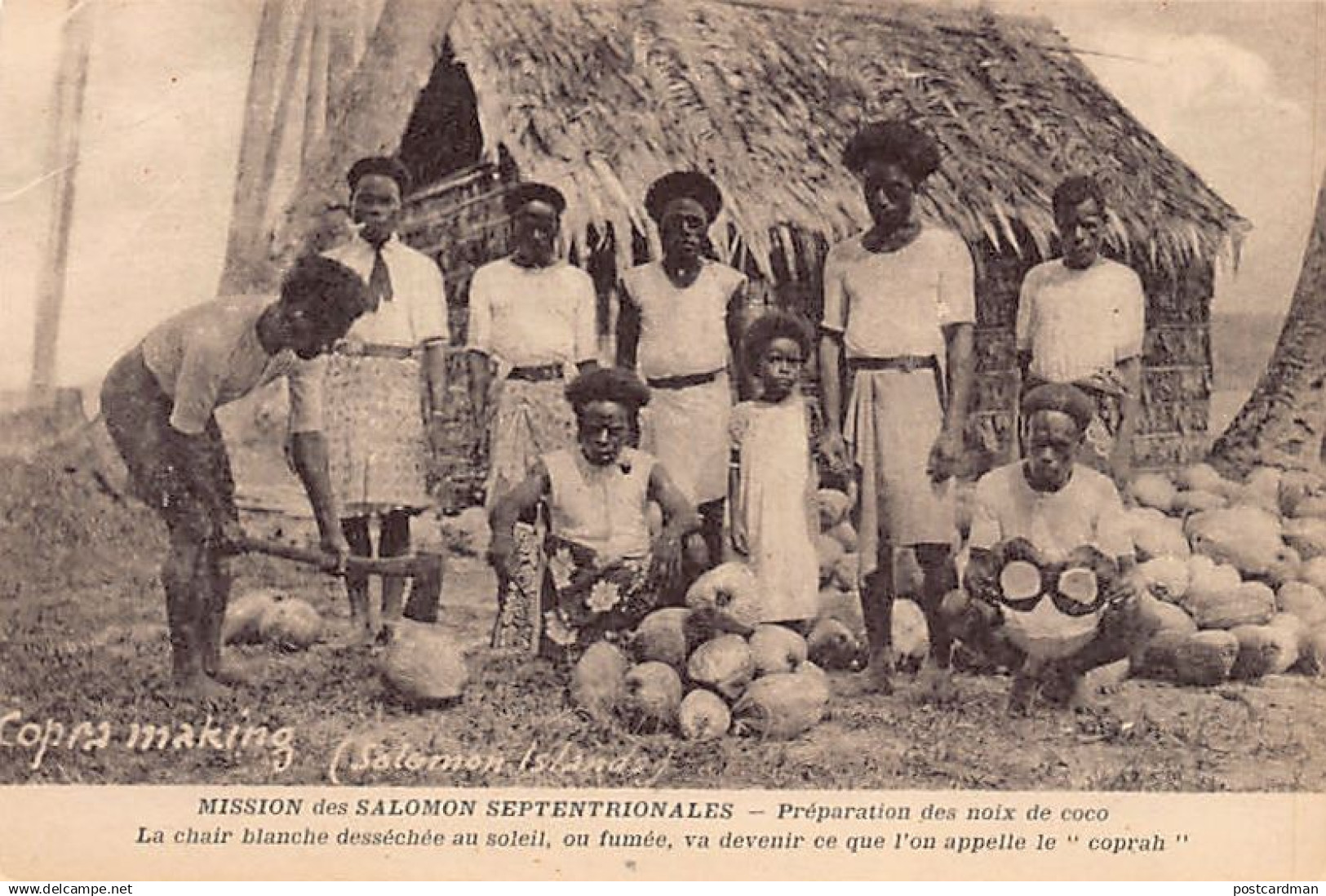 Papua New Guinea - BUKA ISLAND - Copra making - Publ. Mission des Salomon Septentrionales