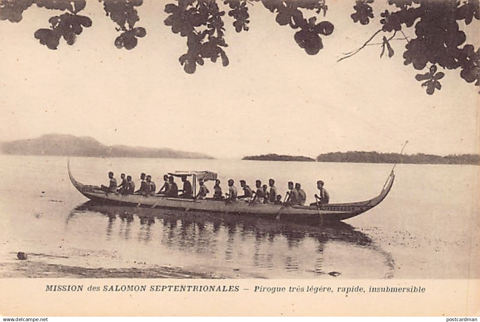 Papua New Guinea - Native pirogue - Publ. Mission des Salomon Septentrionales