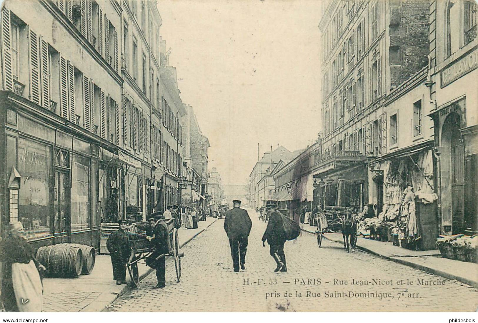 PARIS 07 Arrondissement  rue jean Nicot et le marché