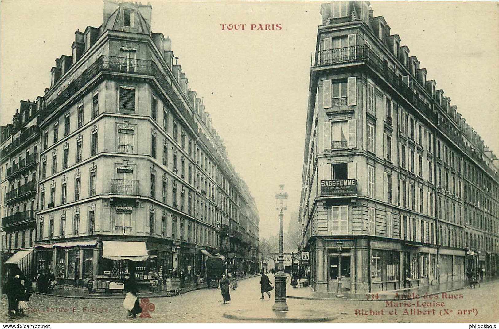 PARIS  10 eme arrondissement   TOUT PARIS  angle des rues Marie louise bichat et Alibert