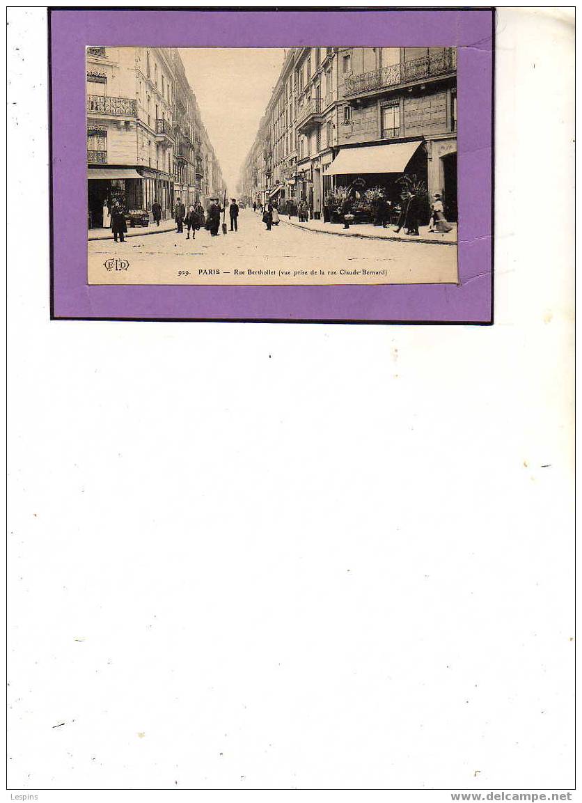 PARIS - 5e Arrondissement -- Rue Berthollet ( vue prise de la rue Claude Bernard )