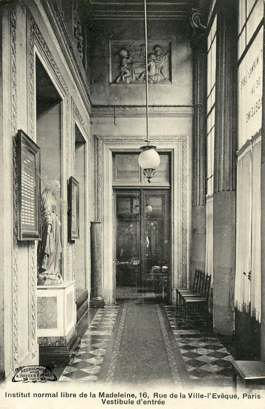 Paris 75008 - Ecoles - Enseignement - Vestibule Institut Madeleine