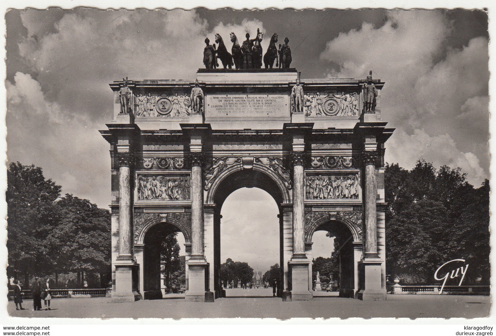 Paris, Arc de Triomphe old postcard travelled 1949 b171205