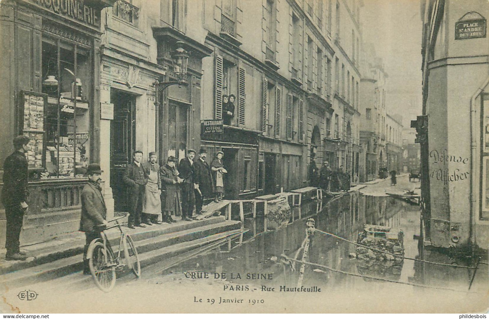 PARIS arrondissement 06  rue hautefeuille  ( Crue de la seine )