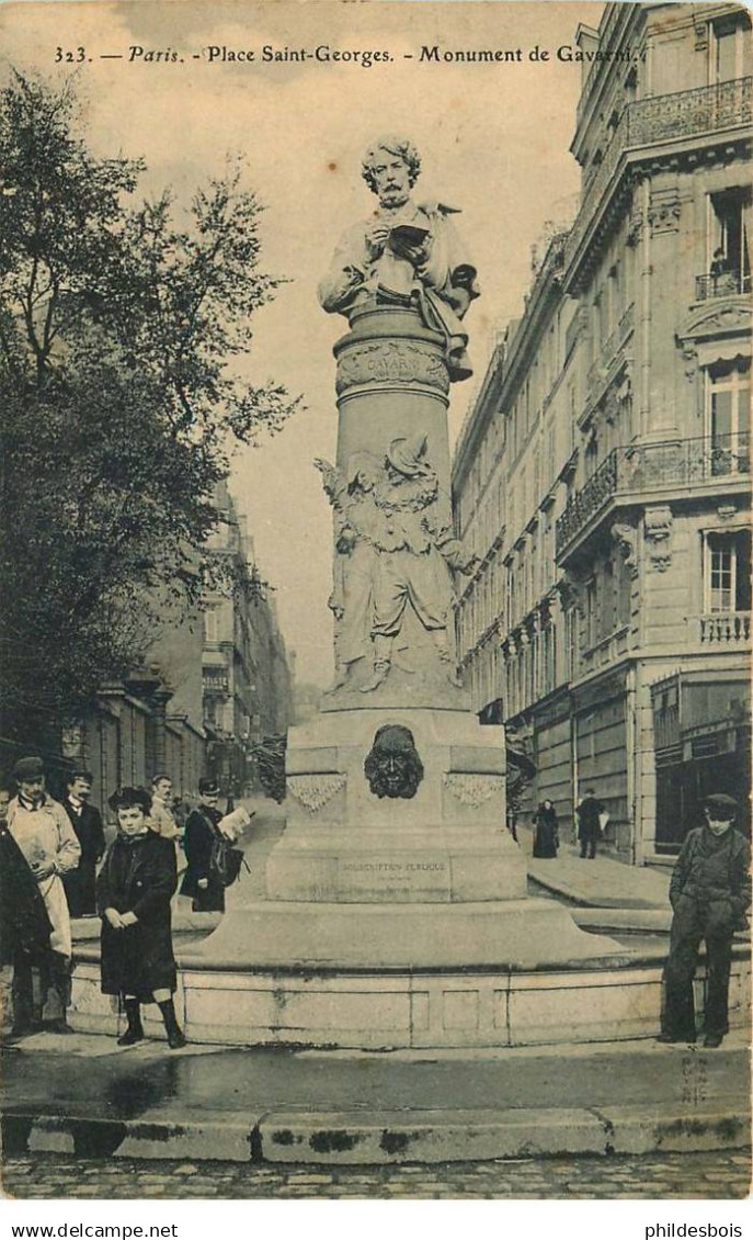 PARIS  arrondissement 09  Place Saint georges  MONUMENT de Gavarni