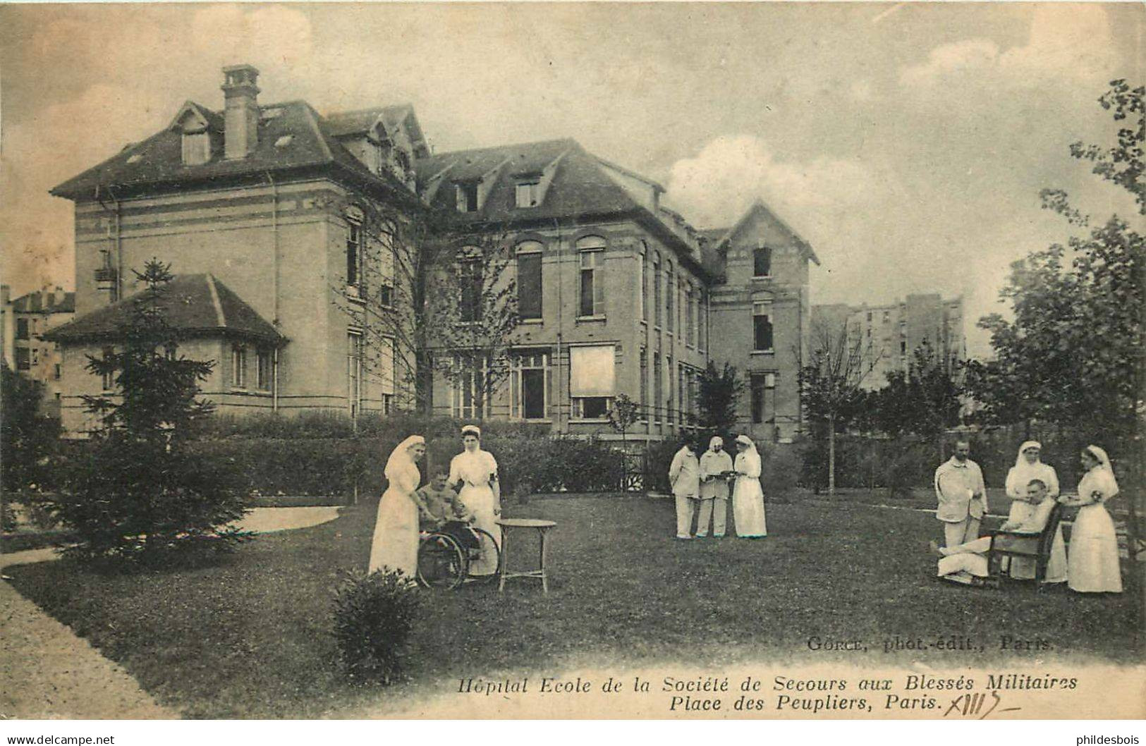 PARIS arrondissement 13  Hopital école de la societe de secours aux blessés Militaires place des Peupliers