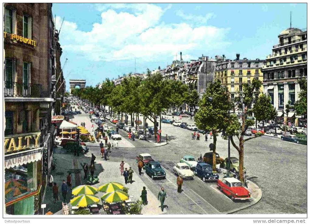 PARIS Avenue des Champs Elysées (citroen traction 2CV  DS ) 1965