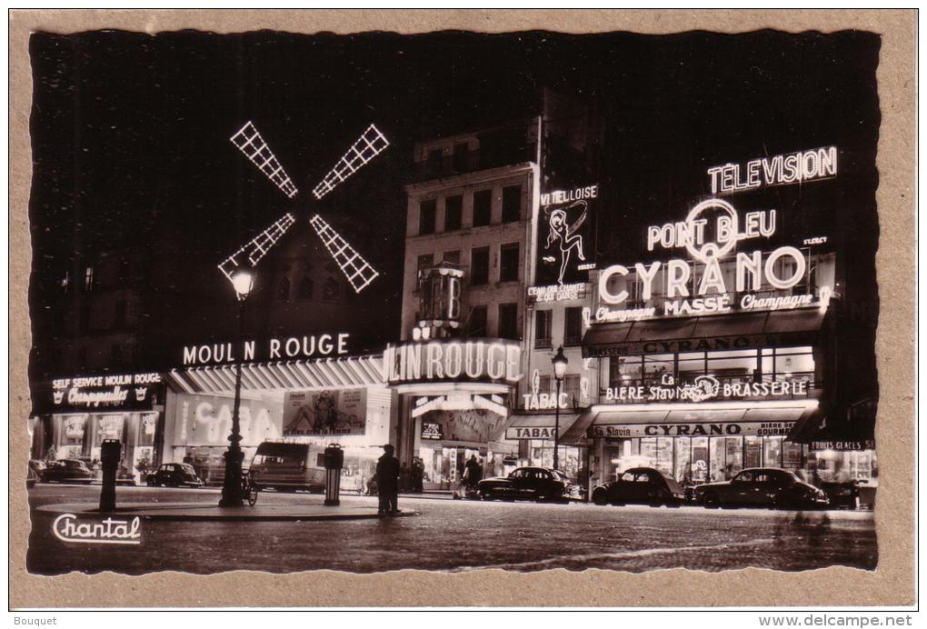 PARIS - CABARET - CINEMA - LE MOULIN ROUGE LA NUIT - " ET DIEU CREA LA FEMME " , BRIGITTE BARDOT -  BIERE SLAVIA ...