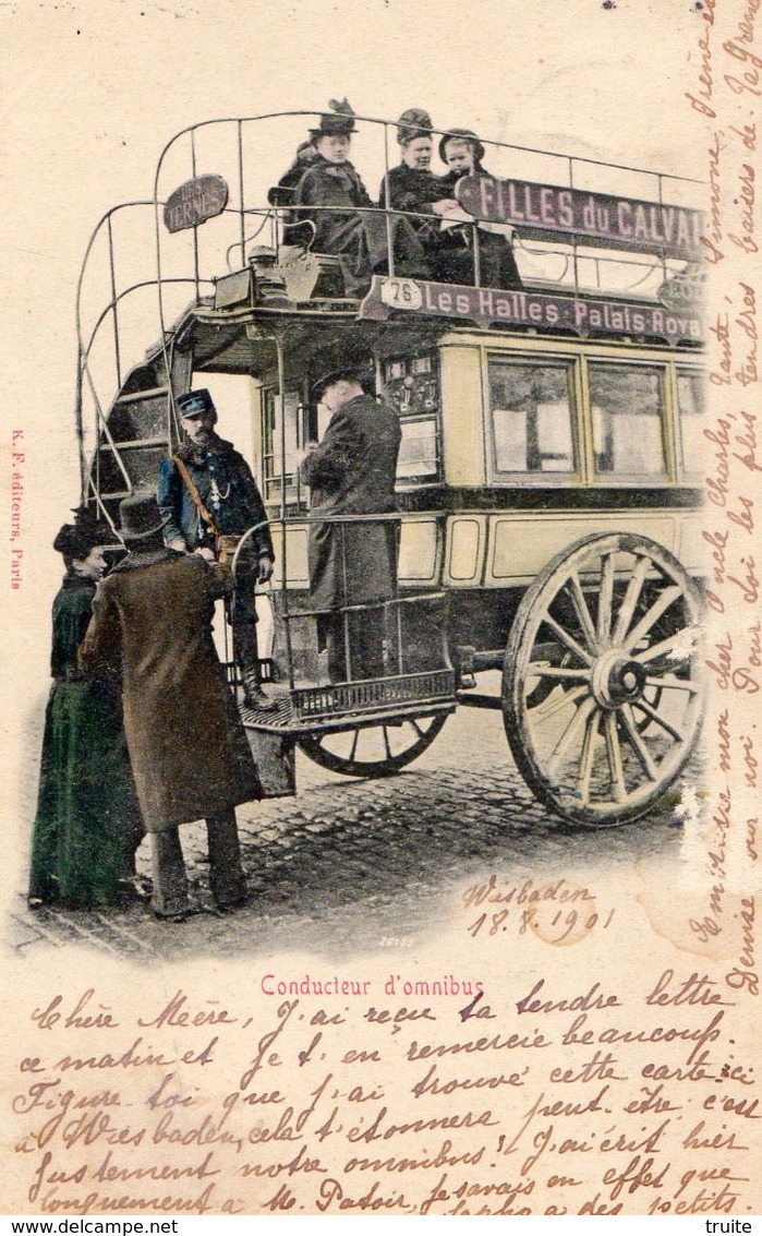 PARIS CONDUCTEUR D'OMNIBUS (CARTE PRECURSEUR ET COLORISEE)