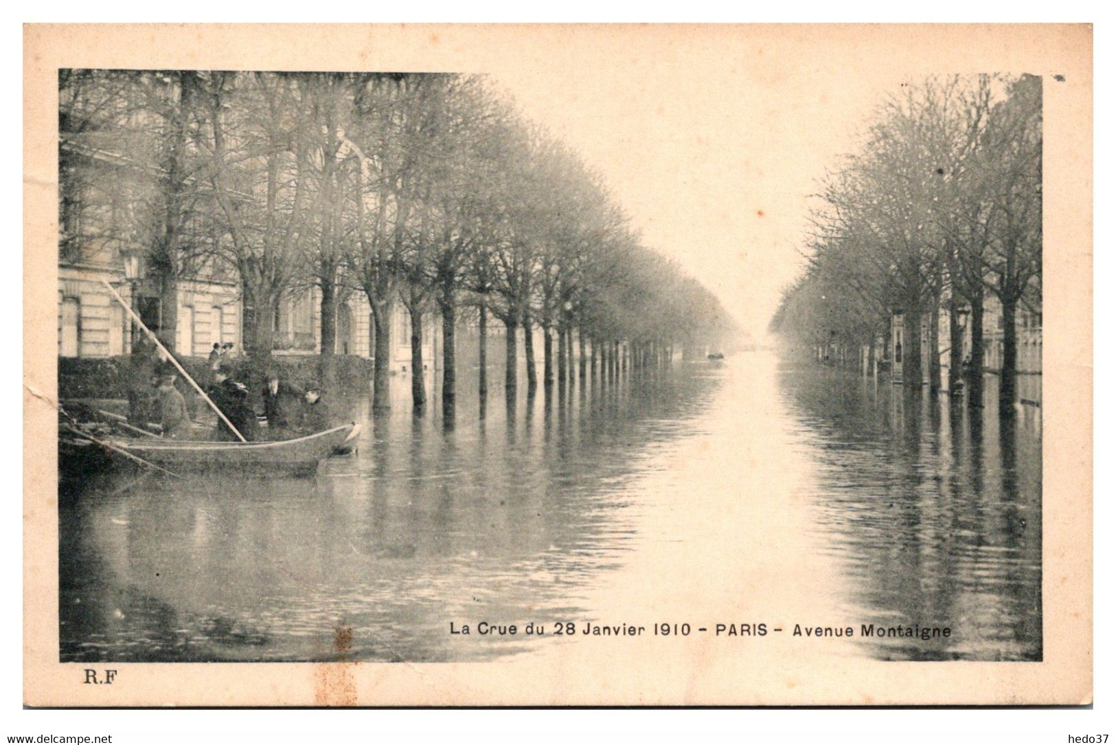 Paris - Crue de la Seine - Inondations de 1910 - Avenue Montaigne