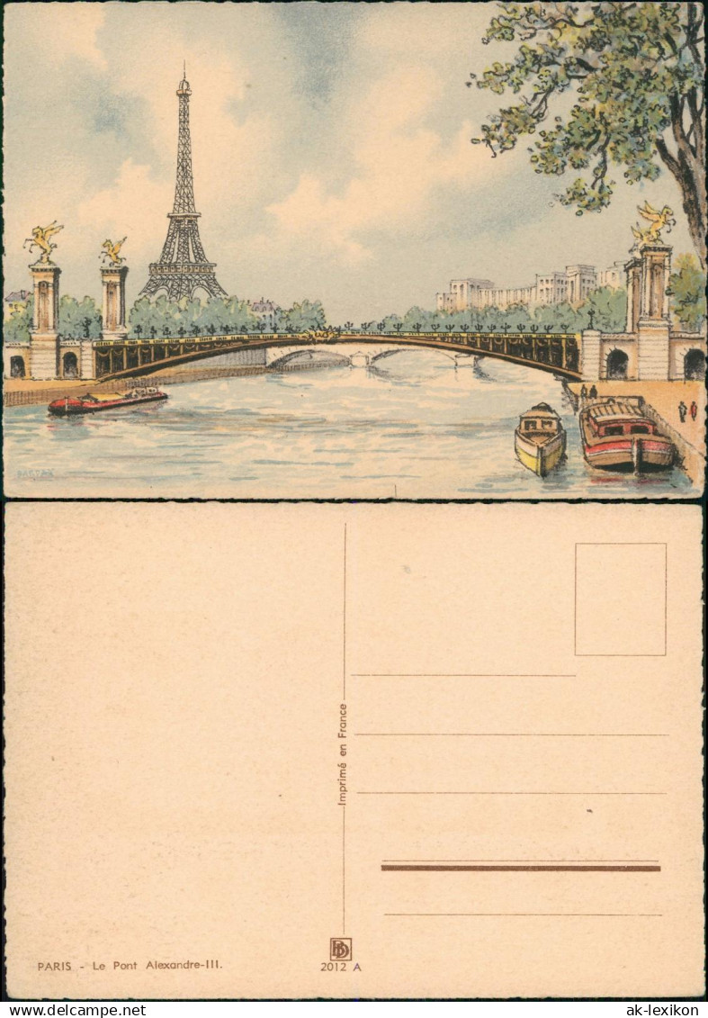 Paris Eiffelturm Tour Eiffel Le Pont Alexandre-III. Künstlerkarte 1978