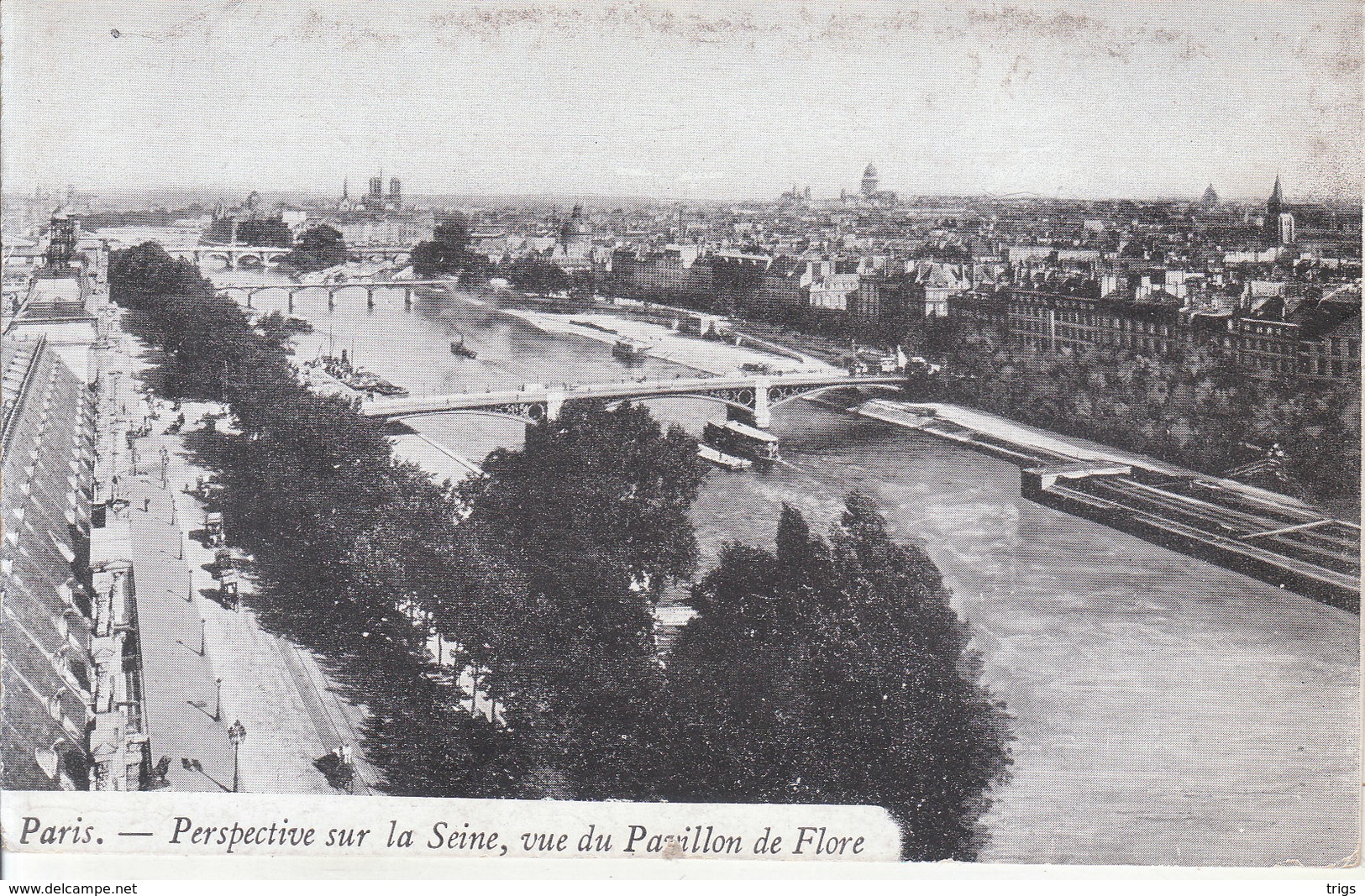 Paris - Perspective sur la Seine, vue du Pavillon de Flore