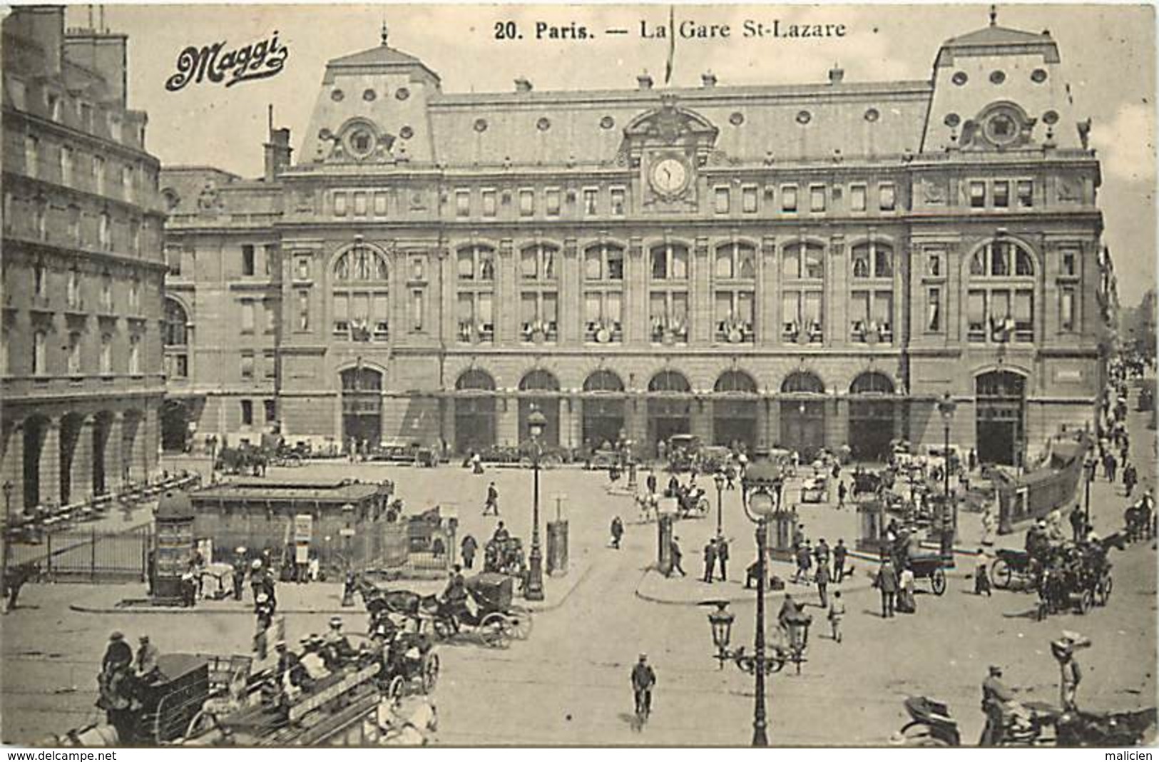 - paris -ref-C14- gare saint lazare - gares - ligne de chemin de fer - publicite maggi - carte bon etat -