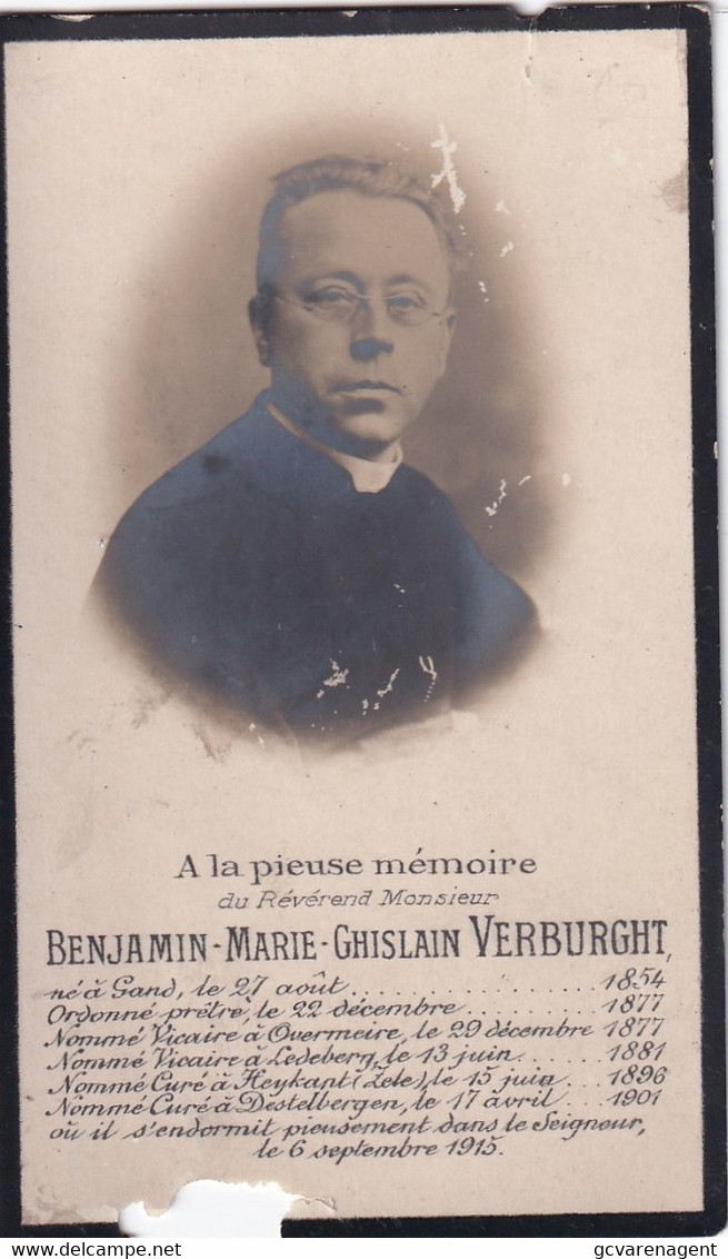 PASTOOR DESTELBERGEN - BENJAMIN VERBURGHT  GENT  1854     DESTELBERGEN 1915