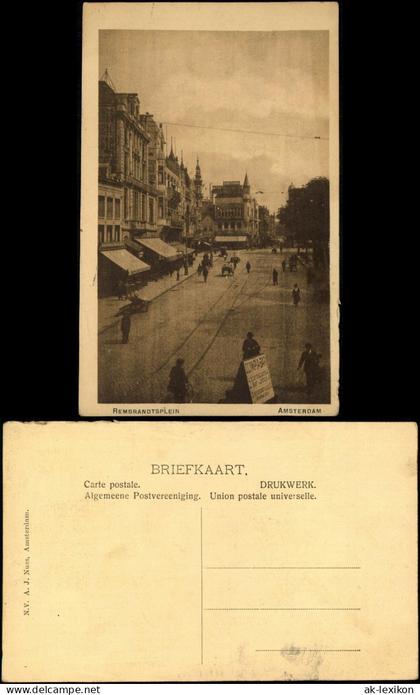 Postkaart Amsterdam Amsterdam Rembrandtsplein 1928