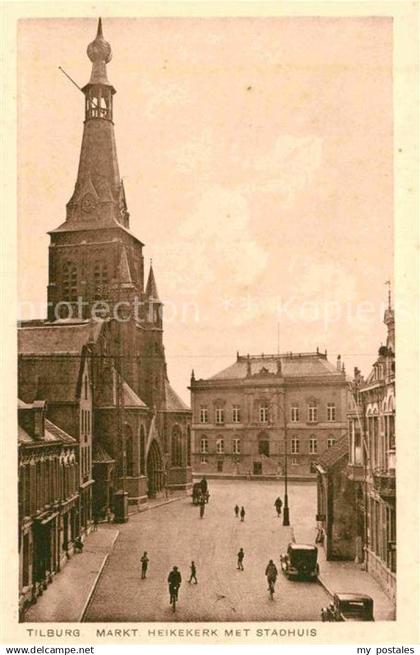 42717335 Tilburg Markt Heikekerk met Stadhuis Tilburg