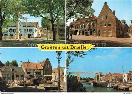 74035175 Brielle NL Motive Ortszentrum Marktplatz Kanal Zugbruecke