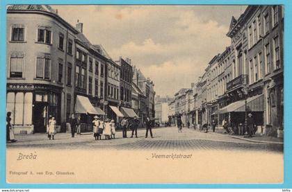 NEDERLAND prentbriefkaart Veemarktstraat 1906 Breda naar Middelburg