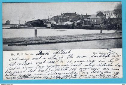 NEDERLAND prentbriefkaart Hr. M.S. Marnix 1909 Den Helder - 's Gravenhage