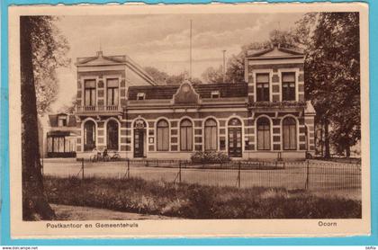 NEDERLAND prentbriefkaart Postkantoor en Gemeentehuis Doorn 1930 Leersum - Rotterdam