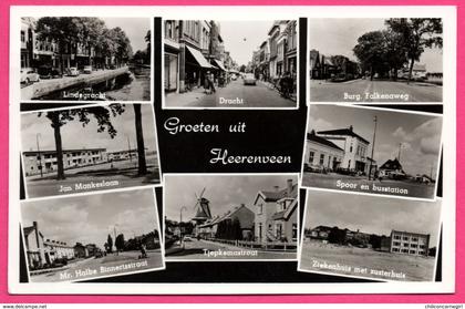 Groeten uit Heerenveen - Multivues - Moulin - Dracht - Spoor en Busstation - Tjepkemastraat - VAN LER'S - 1959