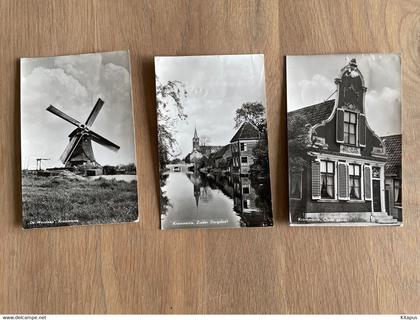 KROMMENIE set of 3 vintage postcards Netherlands